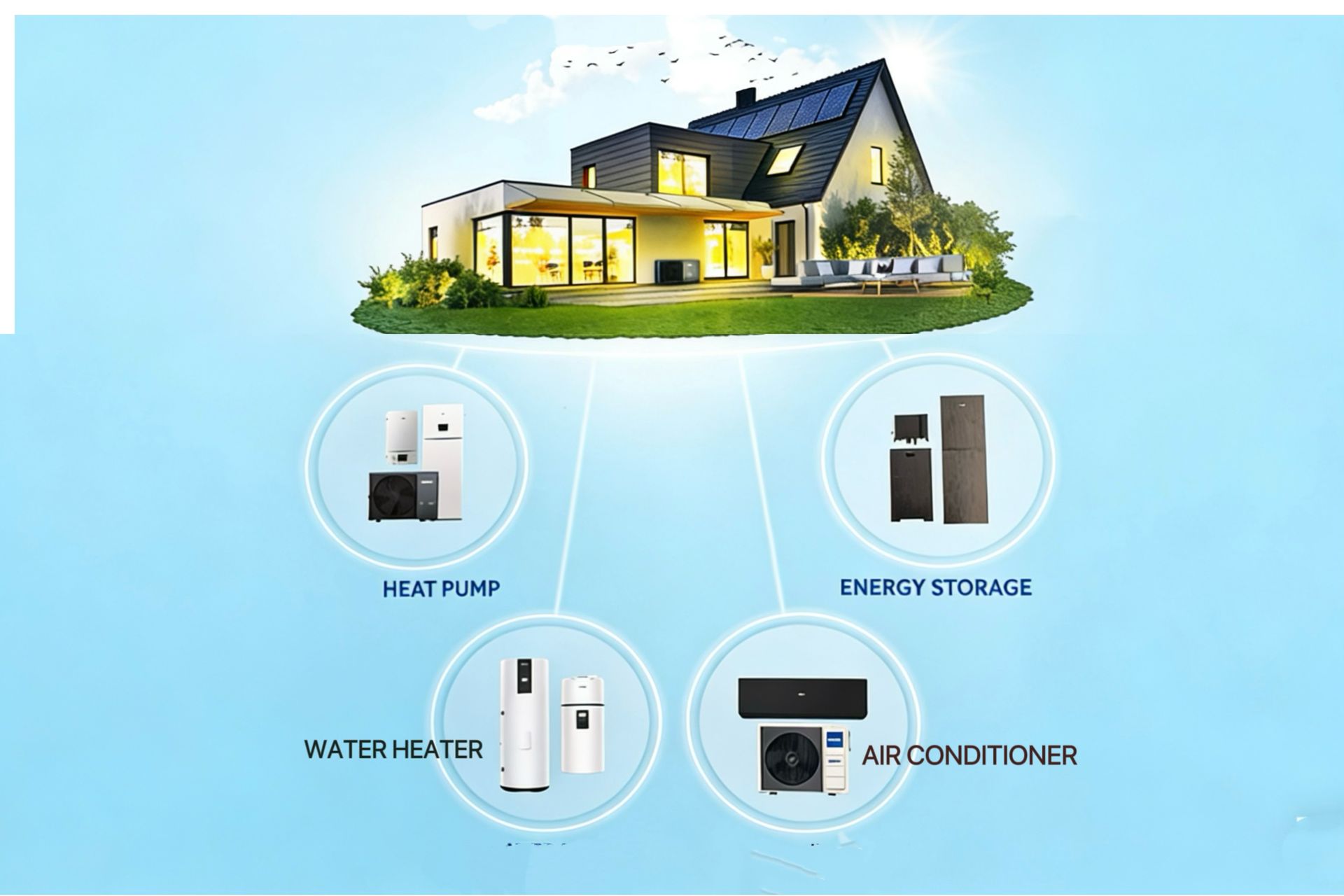Integrated heat pump and energy storage concept