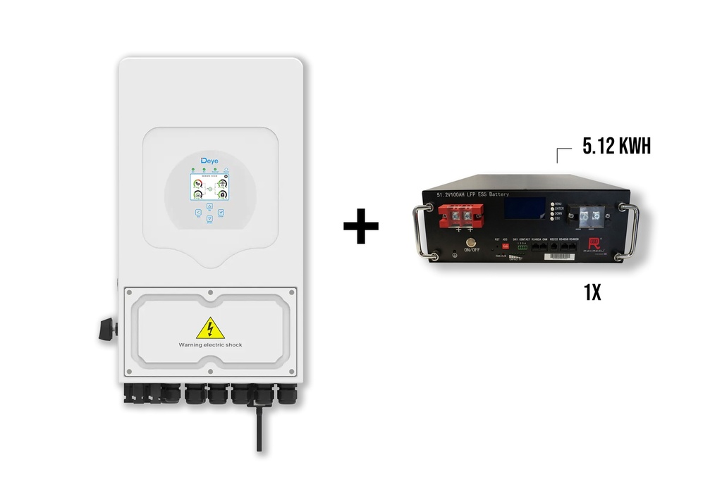 Package DEYE 6kw 1-phase Hybrid inverter + 1x Richaccu storage battery 5.12KWH