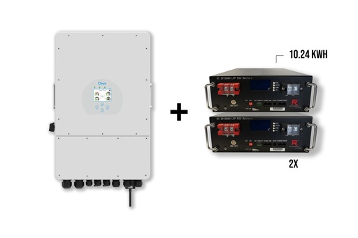 [False] Pakket DEYE 10 kW 3-fase Hybride omvormer + 2x Richaccu opslagbatterijen 10.24kWh
