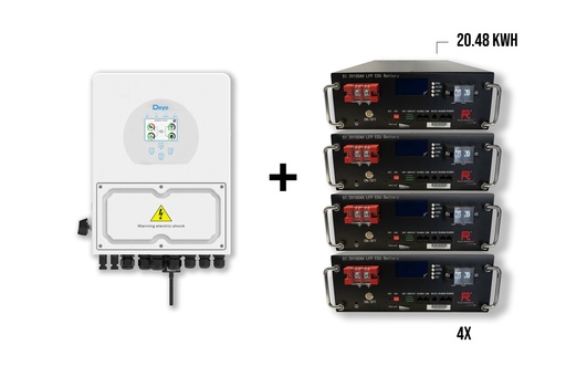 [False] Package DEYE 3 kW 1-Phase Hybrid Inverter + 4x Richaccu storage batteries 20.48kWh