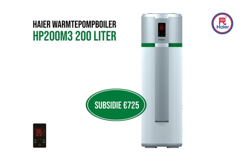 Haier Heatpump boiler HP200M3 excl BTW Subsidy €725